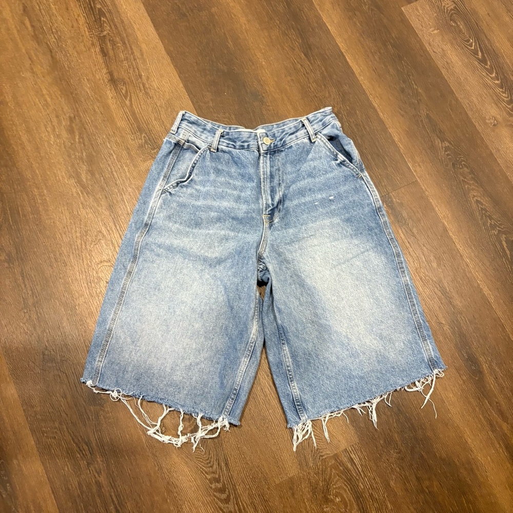 Bershka Light Blue Denim Shorts